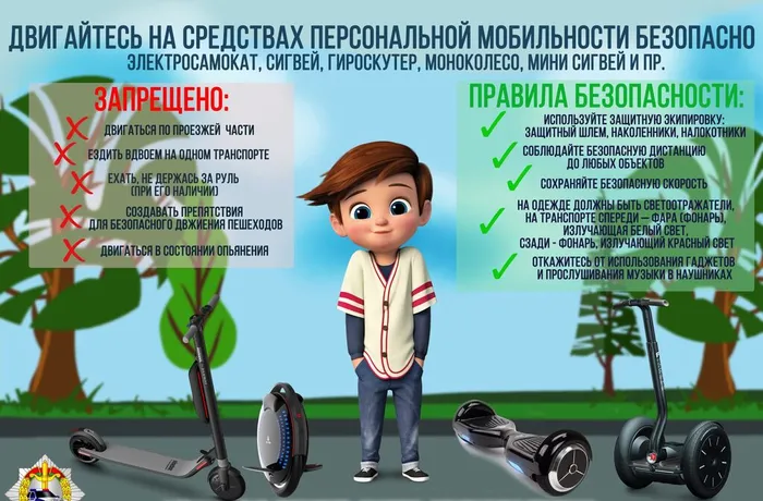 ПамяткА по безопасности на средствах персональной мобильности